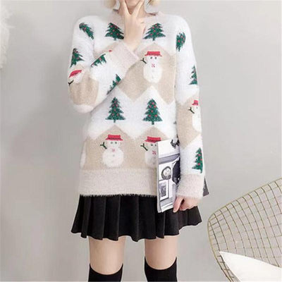 2020 New fashion Christmas Sweater Women Casual Pullover Oversized Knitted Sweater Winter Jumper Autumn Knitwear dropshipping