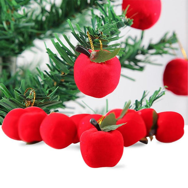 12pcs/bag Christmas decoration gifts Red apple pendant Christmas tree decorations Gift wrapping ornaments Christmas supplies