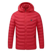 2020 NWE Men Winter Warm USB Heating Jackets Smart Thermostat Pure Color Hooded Heated Clothing Waterproof  Warm Jackets