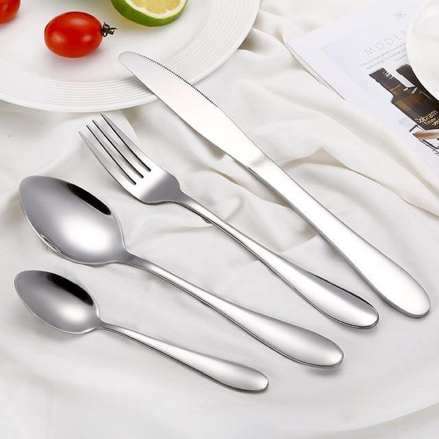 2018 Multi-Colors Rainbow Cutlery Set Dinnerware Set Black Cutlery Kit Fork Knife Stainless Steel Silverware Home Tableware Set