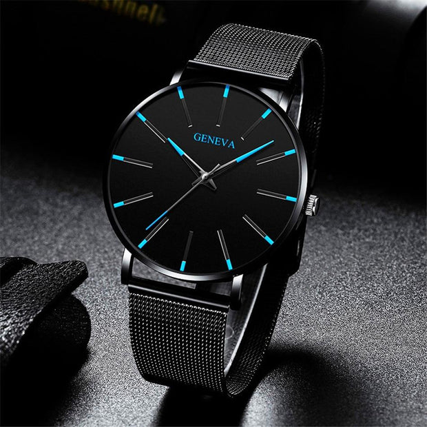 2020 Minimalist Men's Fashion Ultra Thin Watches Simple Men Business Stainless Steel Mesh Belt Quartz Watch Relogio Masculino