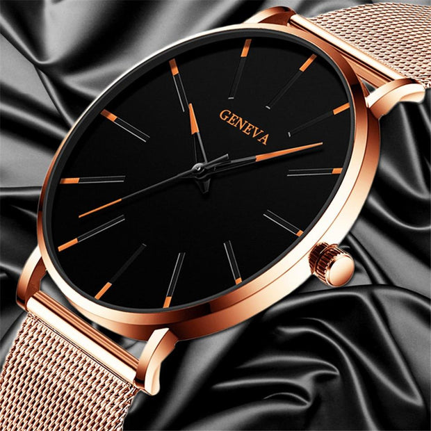 2020 Minimalist Men's Fashion Ultra Thin Watches Simple Men Business Stainless Steel Mesh Belt Quartz Watch Relogio Masculino