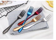 2018 Multi-Colors Rainbow Cutlery Set Dinnerware Set Black Cutlery Kit Fork Knife Stainless Steel Silverware Home Tableware Set