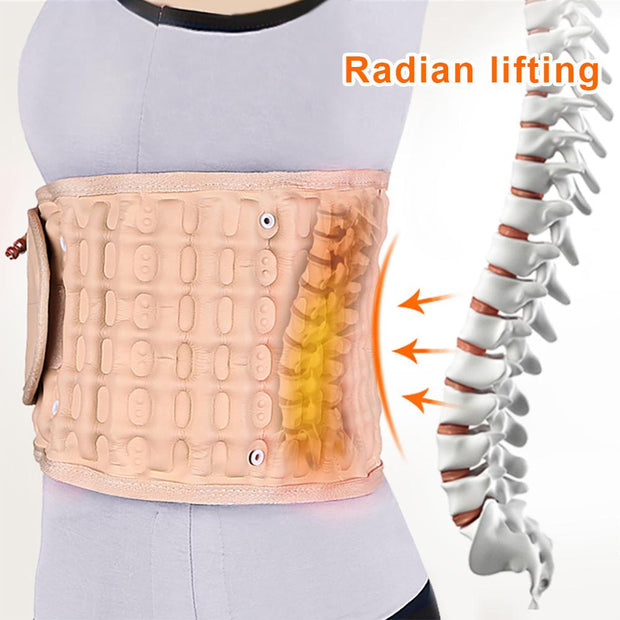 1set Waist Air Traction Brace Belt Spinal Lumbar Support Back Relief Belt Backache Pain Relief Massager Physio Decompression